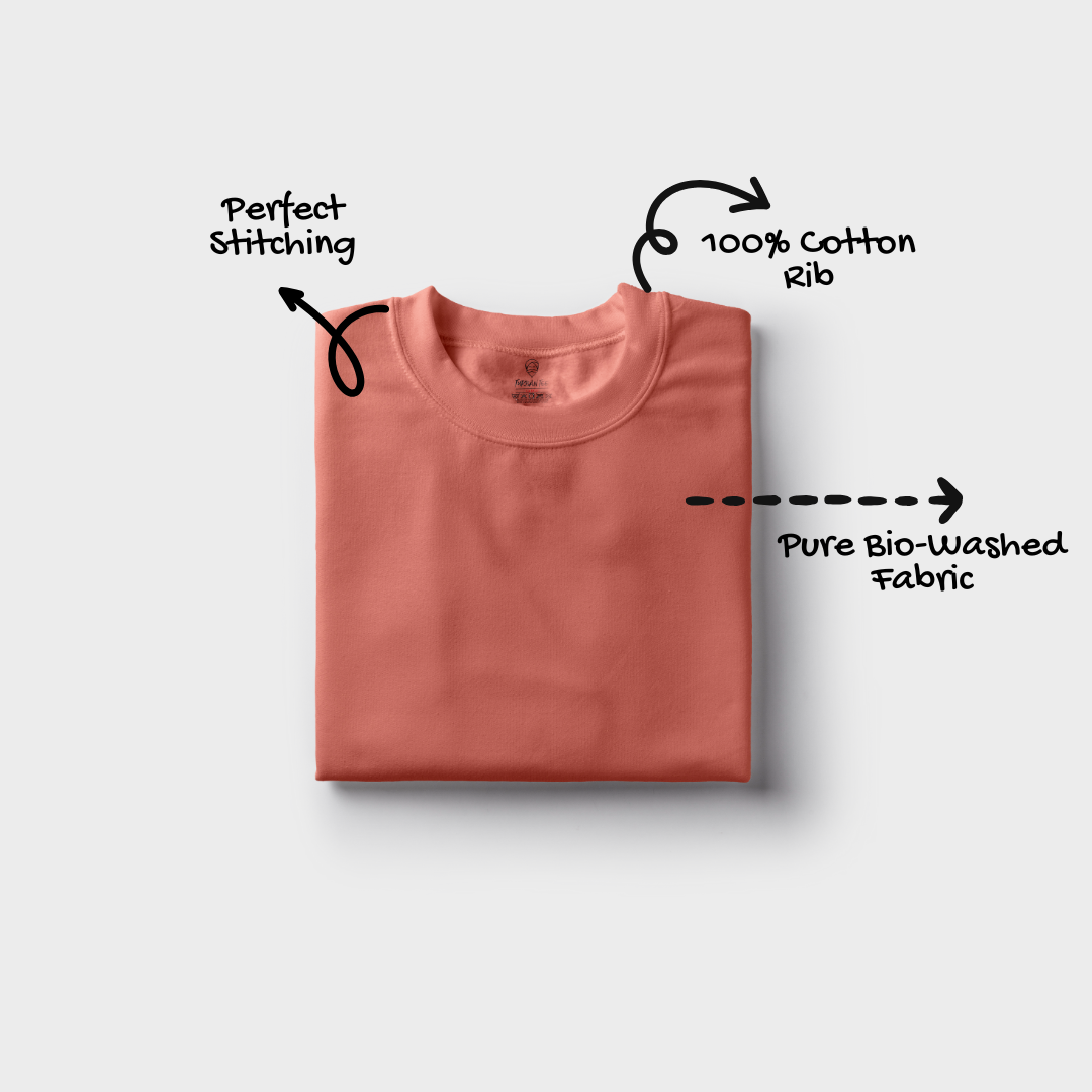 Round Neck T-Shirt - BISCUIT