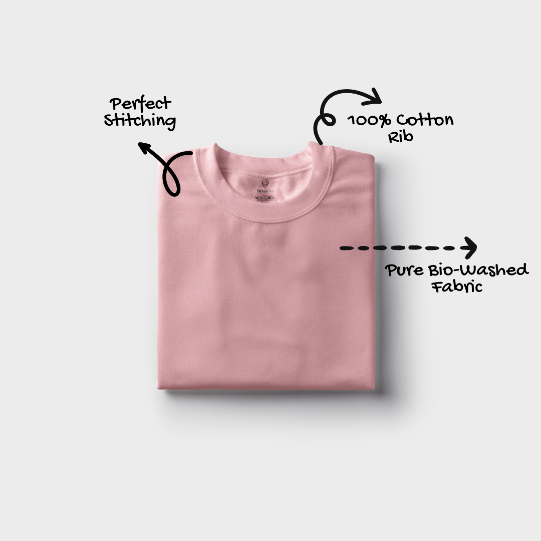 Round Neck T-Shirt - Peach