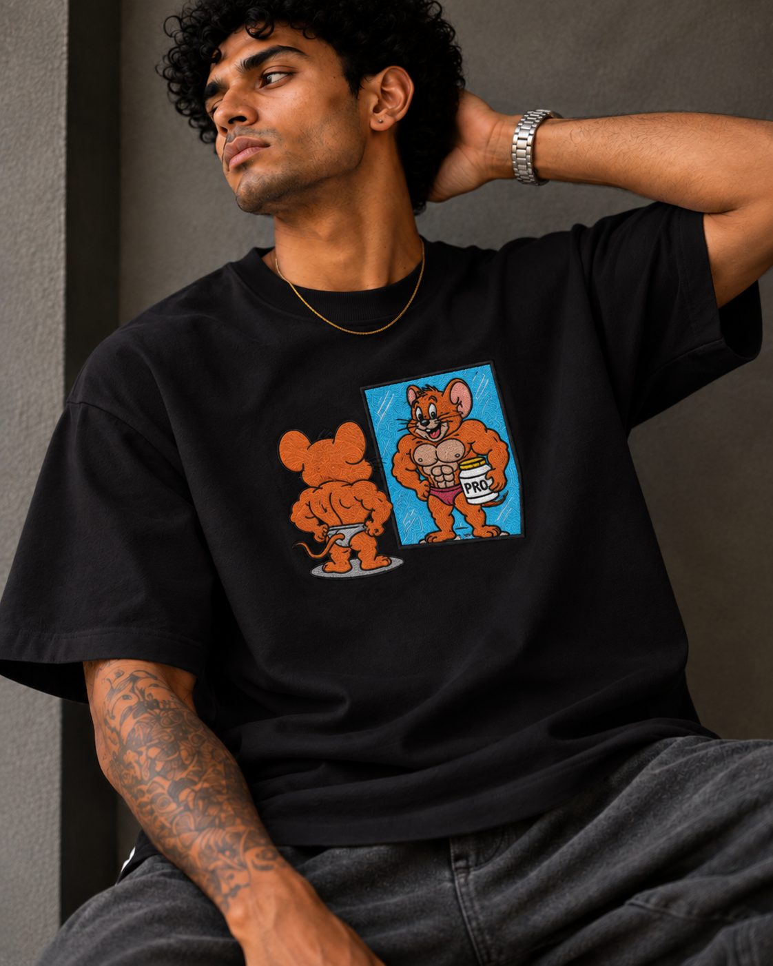Muscle Jerry Pro Embroidered Oversized T-Shirt
