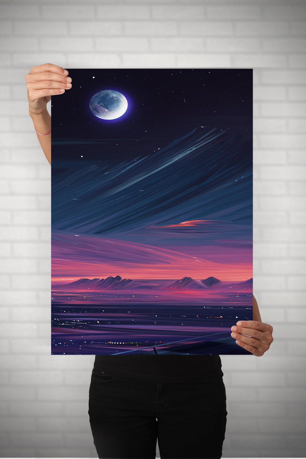 Abstract Night Sky Metal Poster