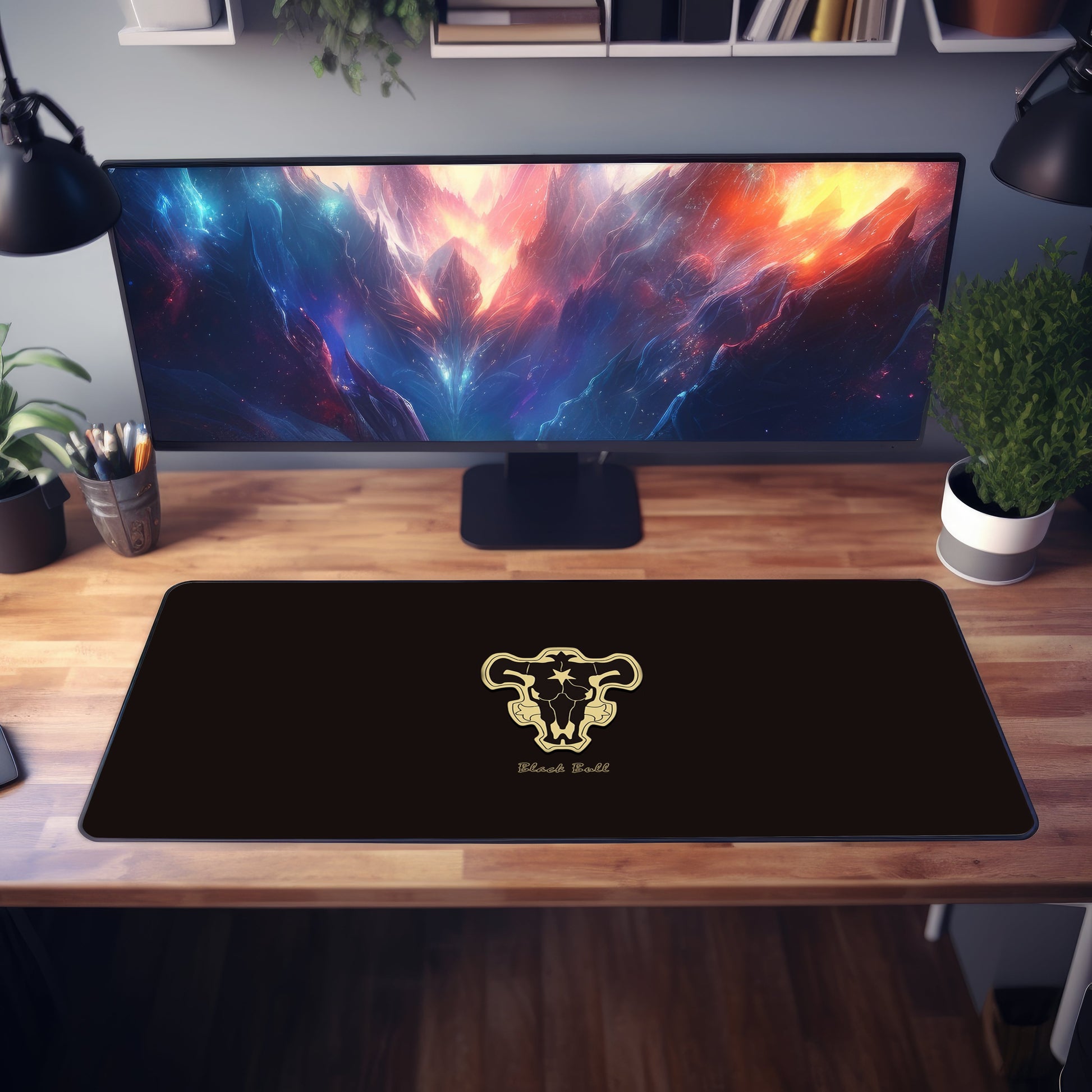 Black Bulls Desk Mat