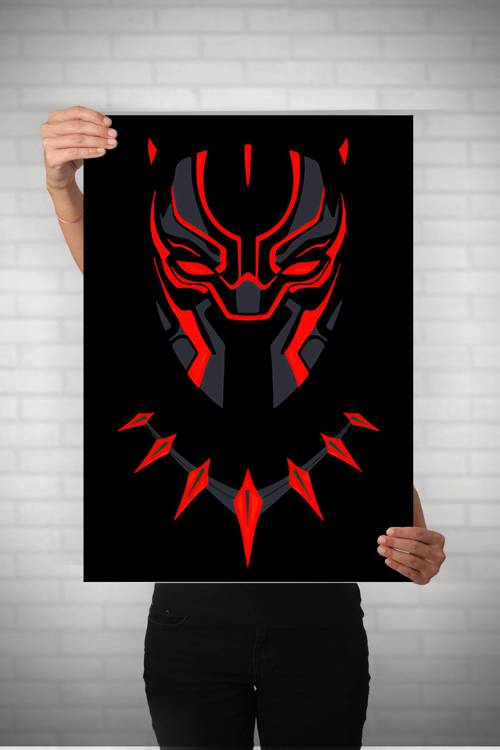 Black Panther Red Black Art Metal Poster