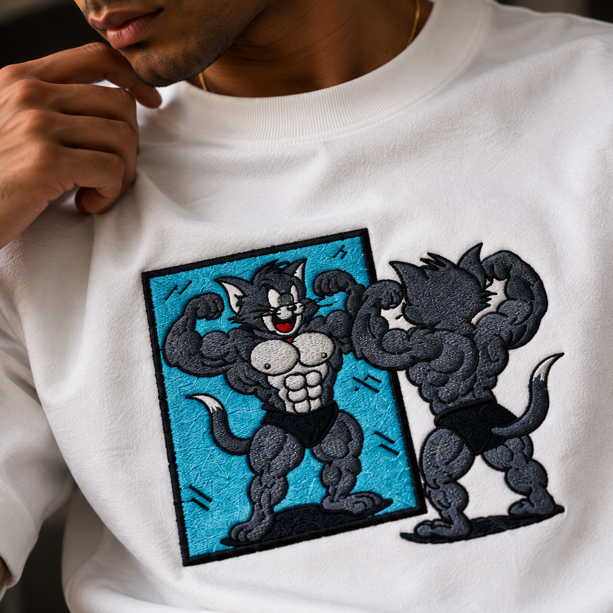 Muscle Tom Embroidered Oversized T-Shirt