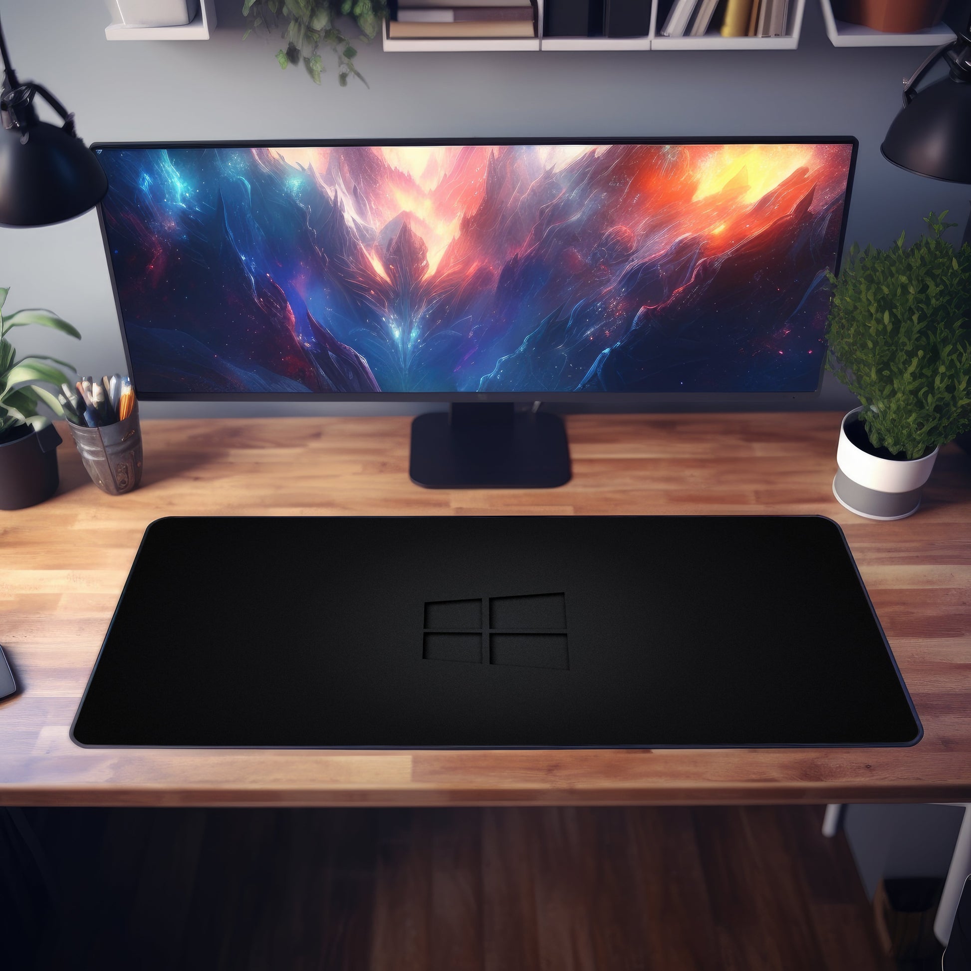 Windows 10 Black Desk Mat