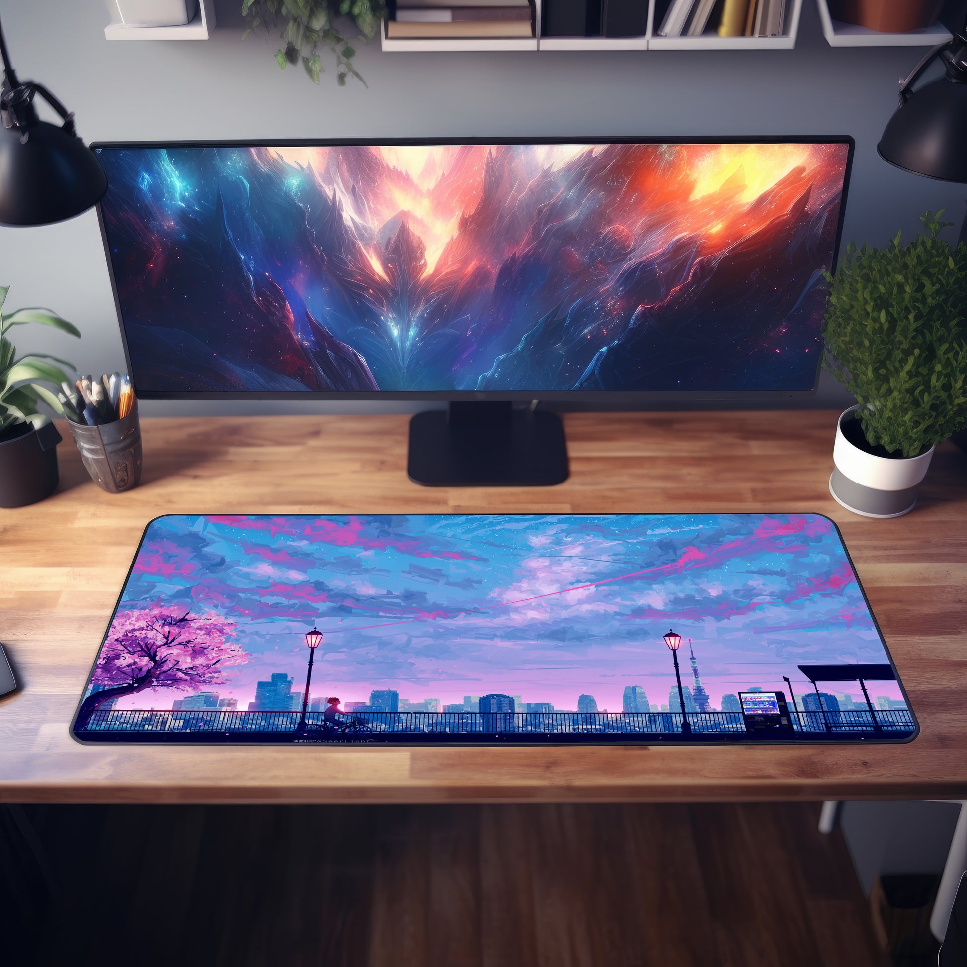 Silhouette of Steel Ridge Desk Mat