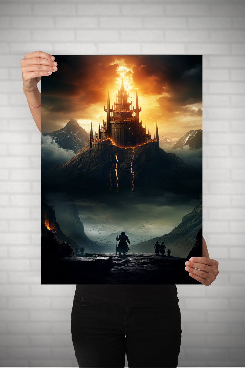 Demons Castle On Volcano Metal Poster