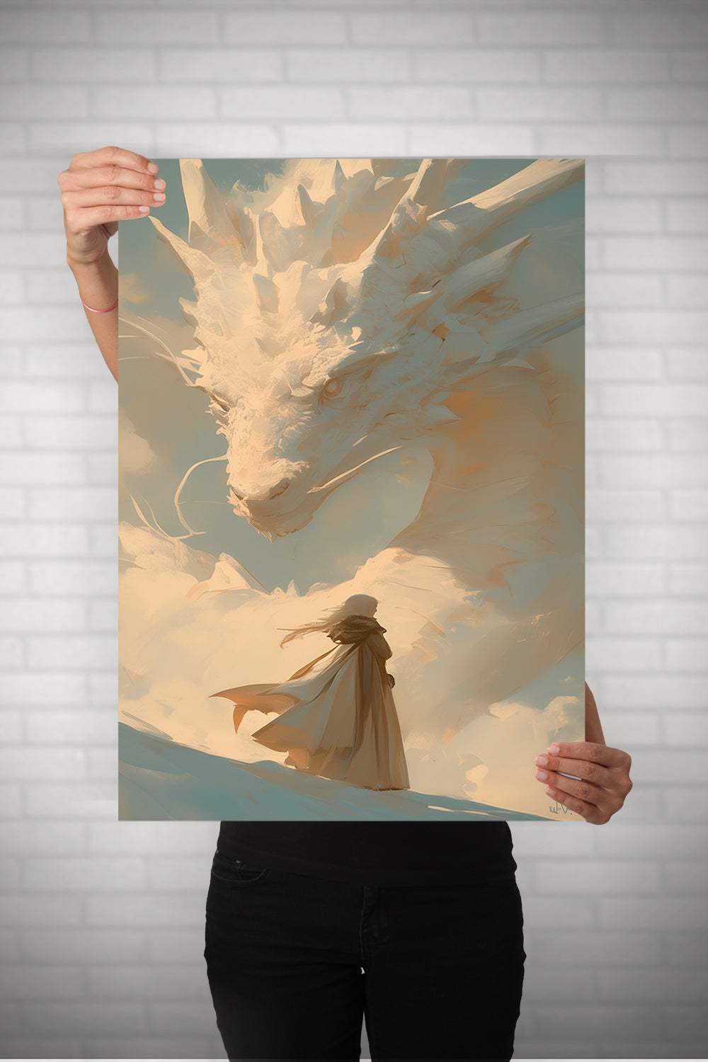 Dragon Legend and a Man Metal Poster