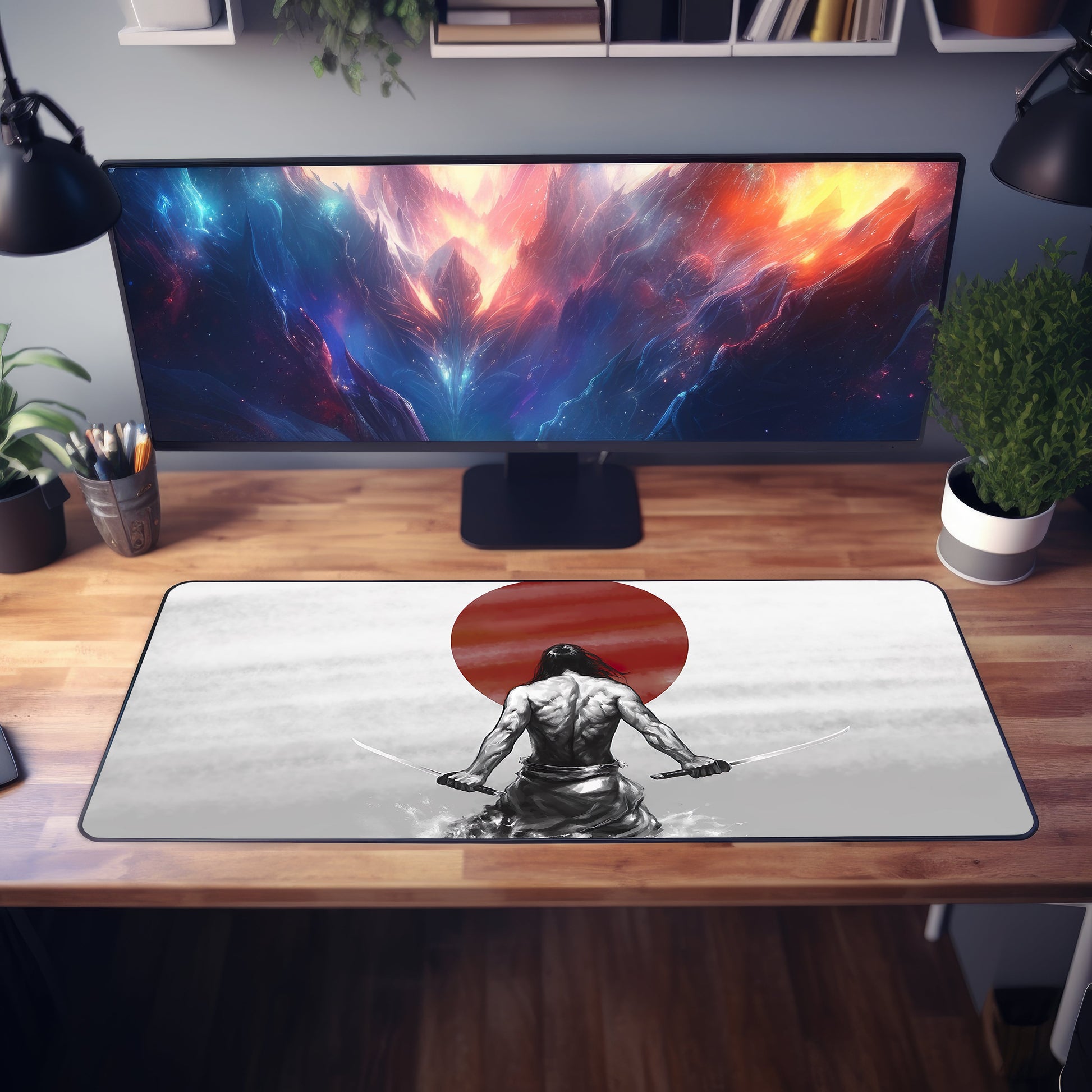 Dual Blades Of Honour Desk Mat