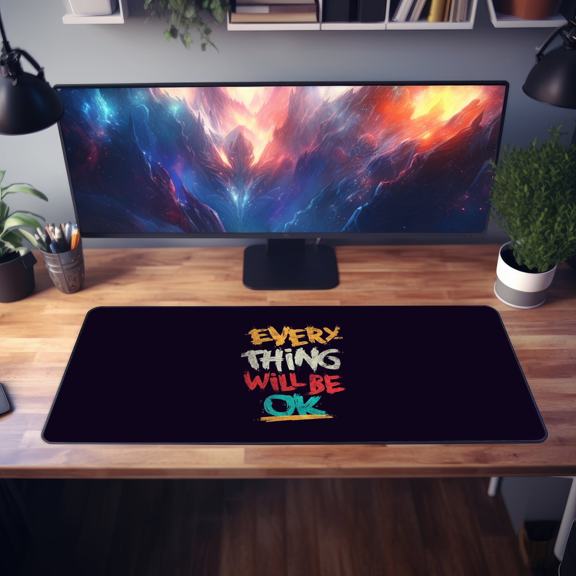 Every Thing Will Be Ok Desk Mat