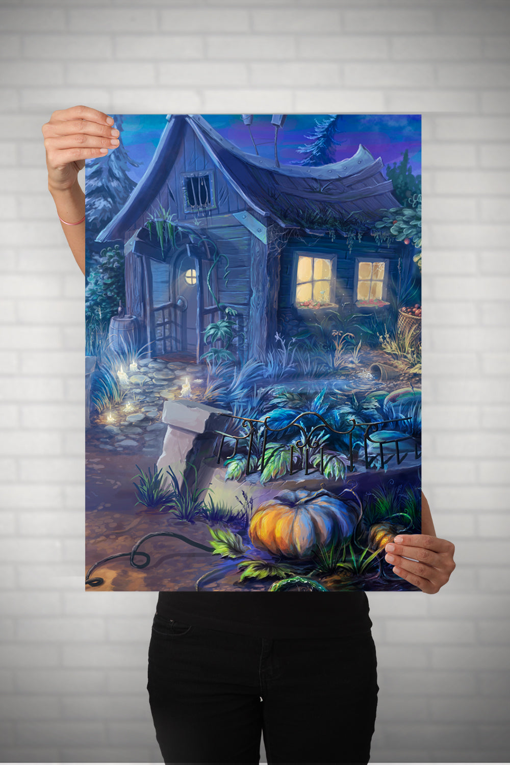 Halloween Haunted House Metal Poster