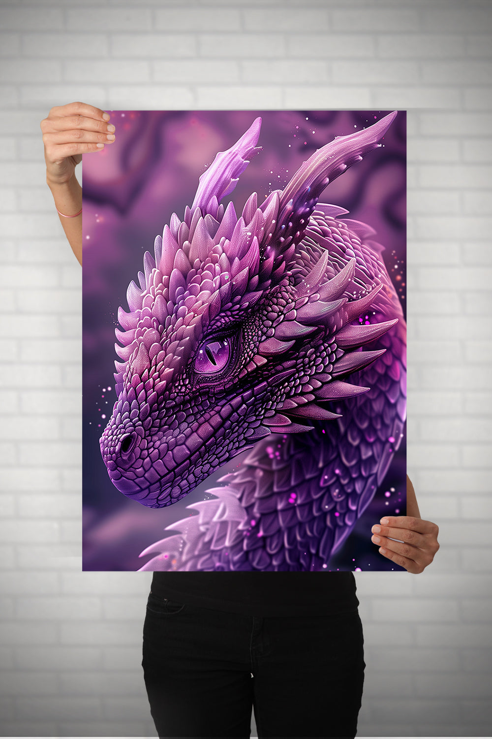 Purple Baby Dragon Metal Poster