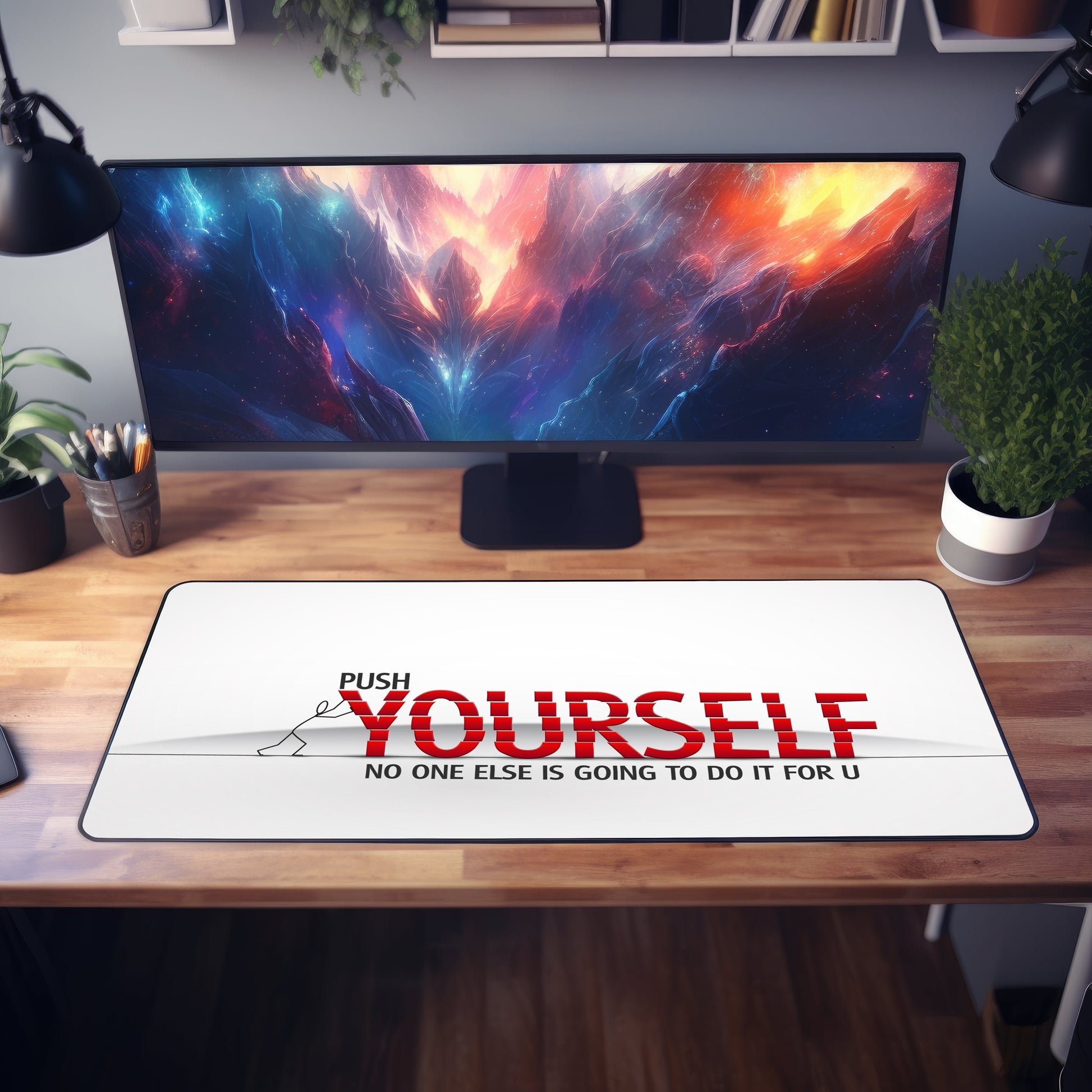 Push Yourself Desk Mat