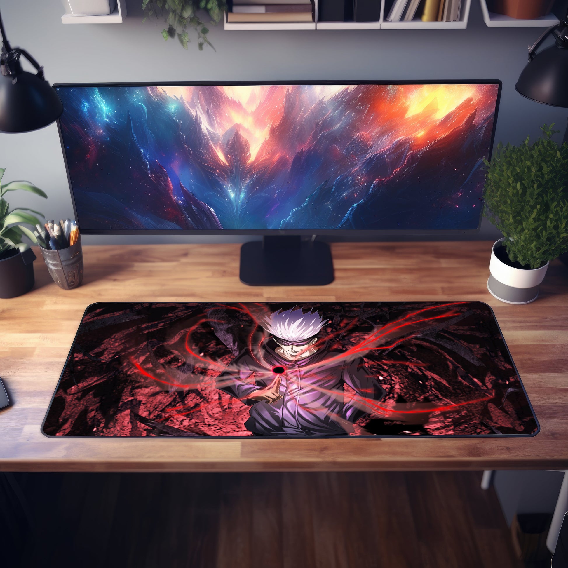 Satoru Gojo Cursed Technique Reversal Red Desk Mat