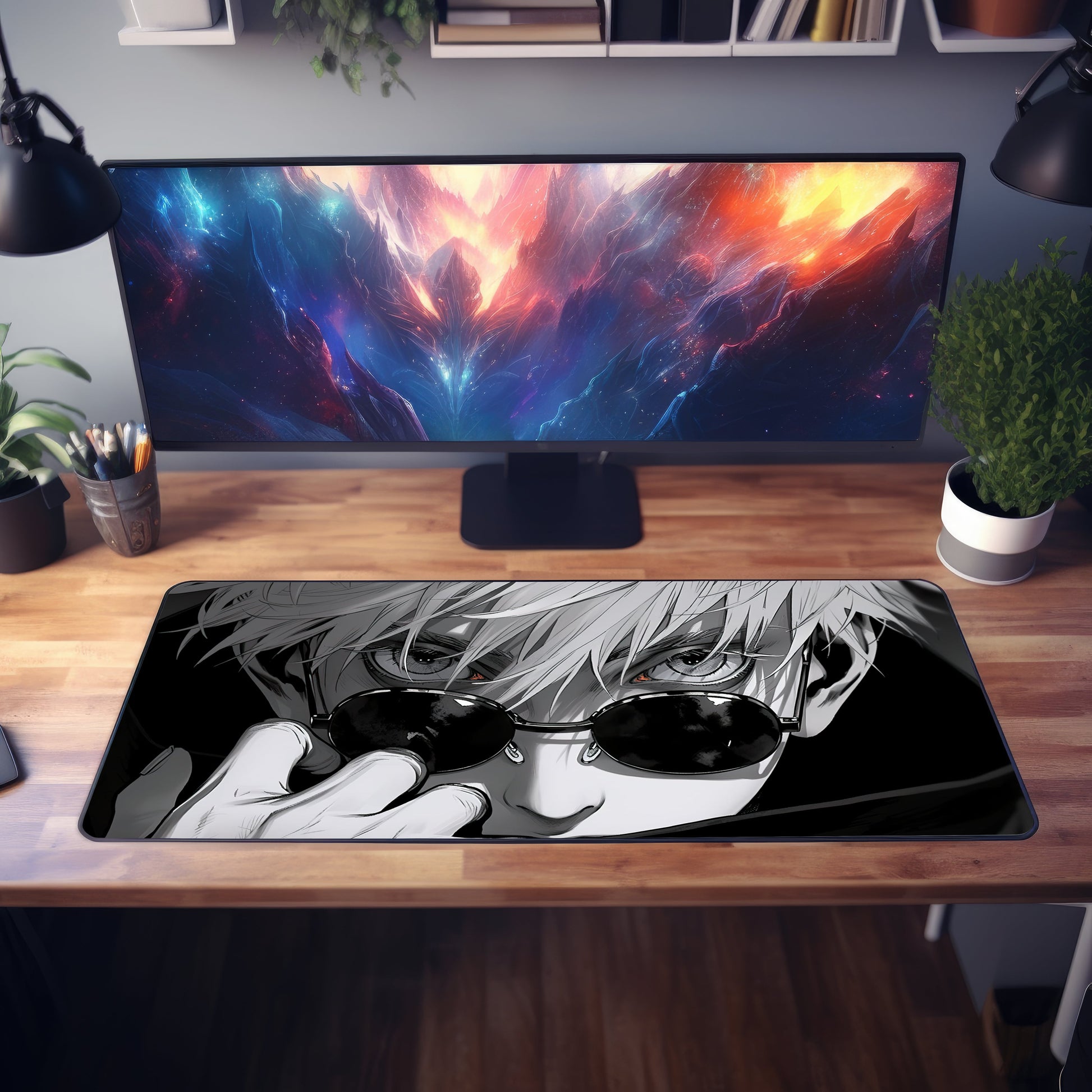 Satoru Gojo Jujutsu Kaisen Monochrome Desk mat