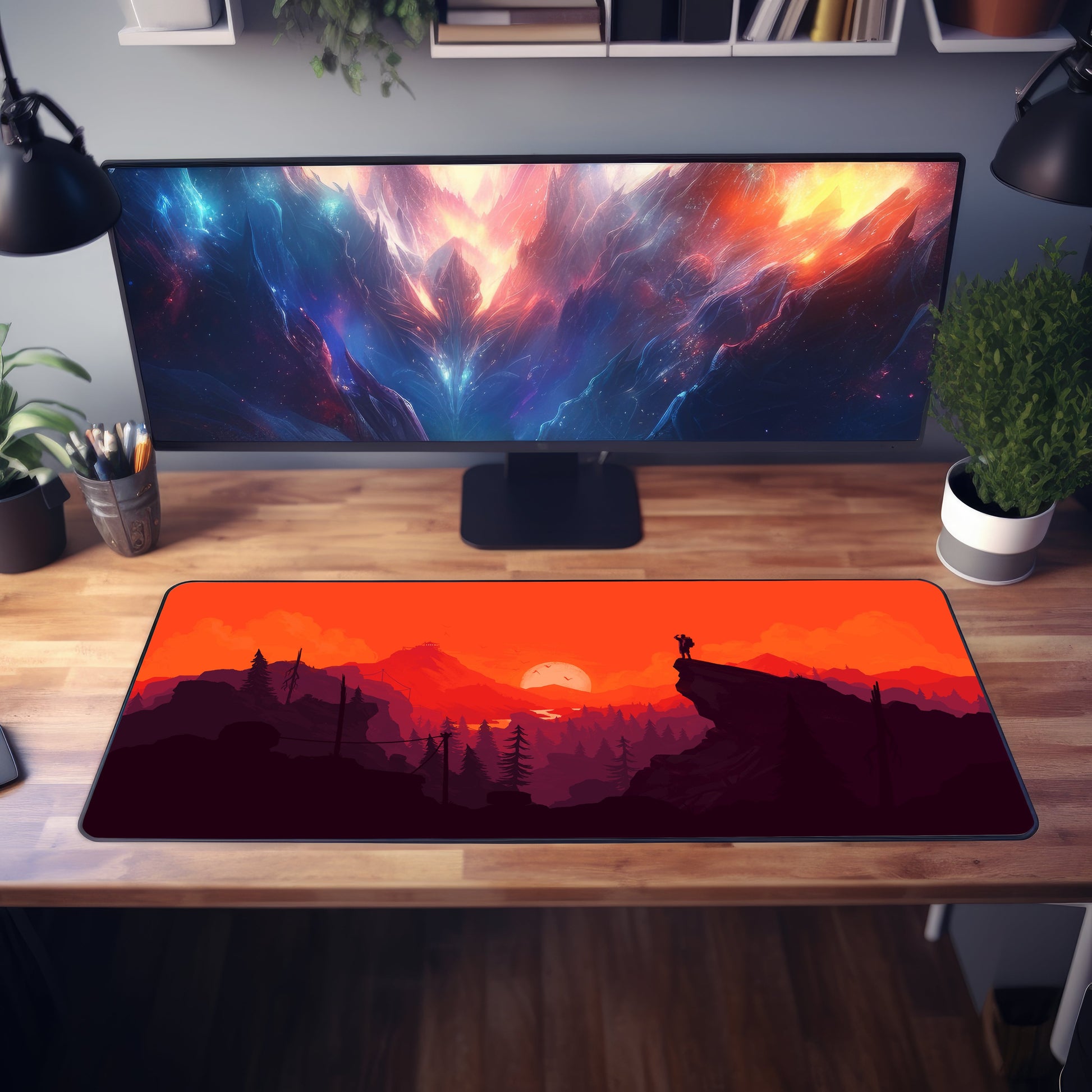 Sunset Mountainer View Desk Mat