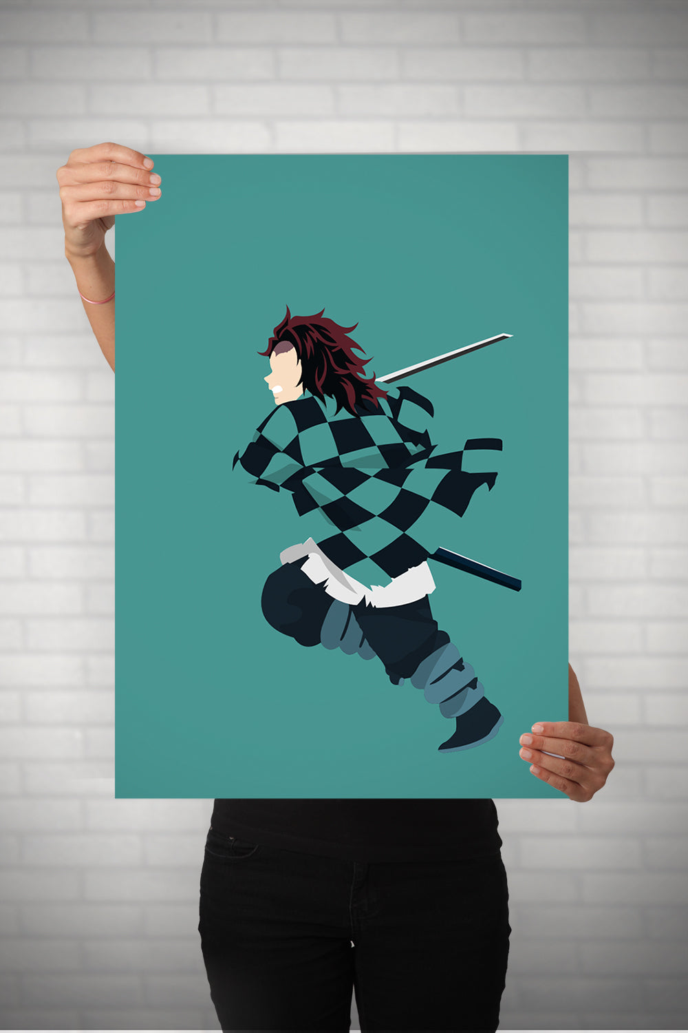 Tanjiro Abstract Painting Metal Poster