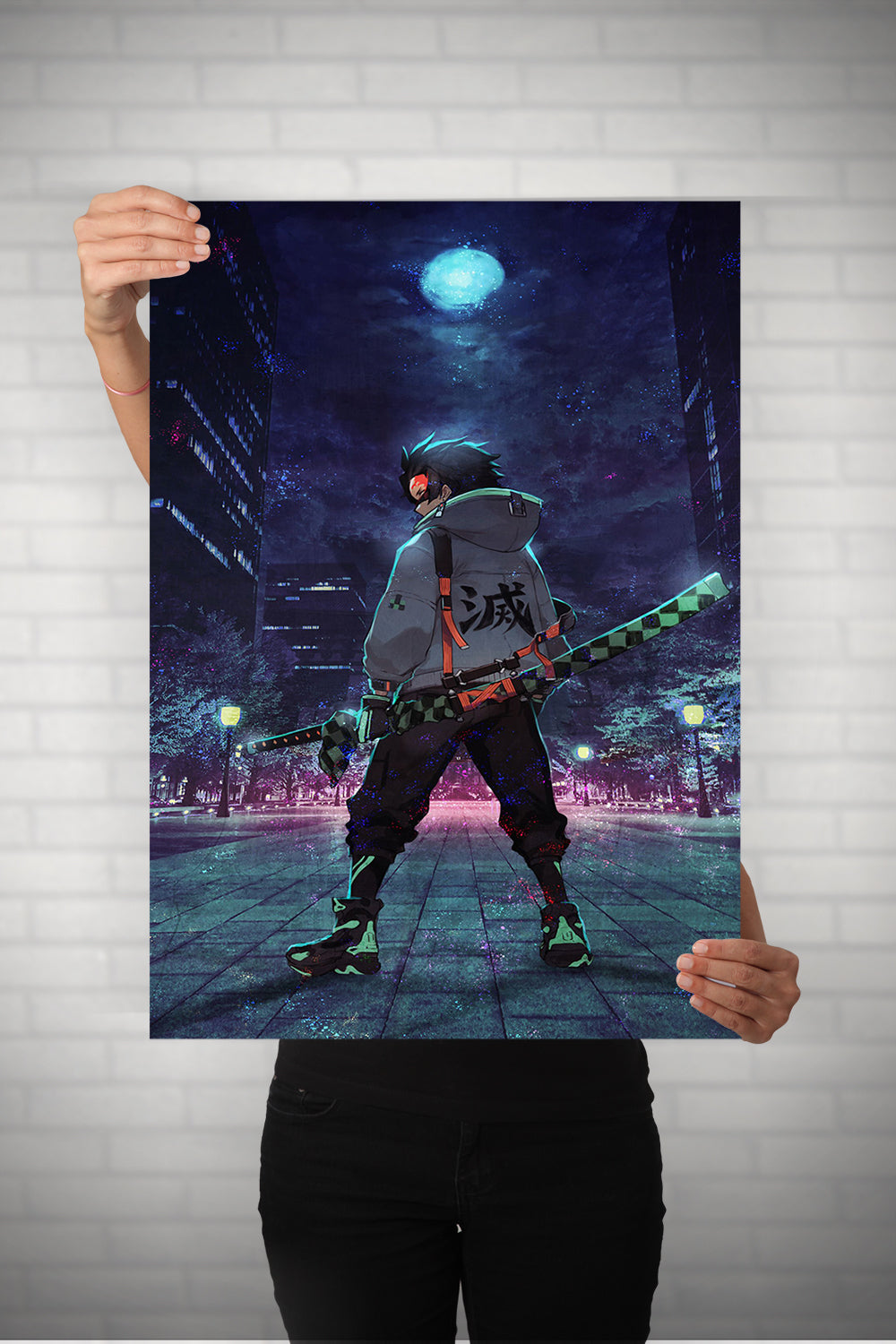 Tanjiro In Modern Outfit Metal Poster
