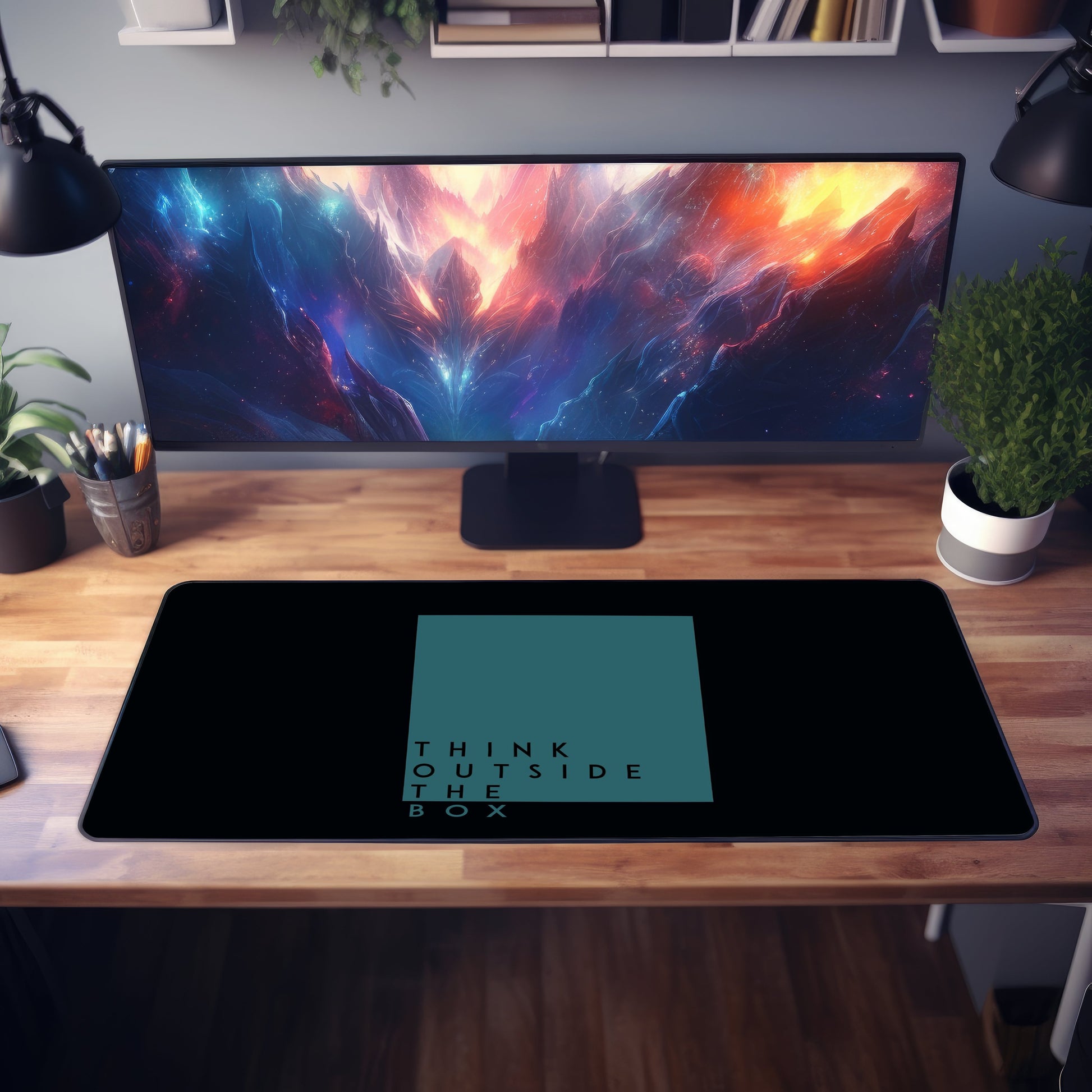 Think Outside box Quote Desk Mat