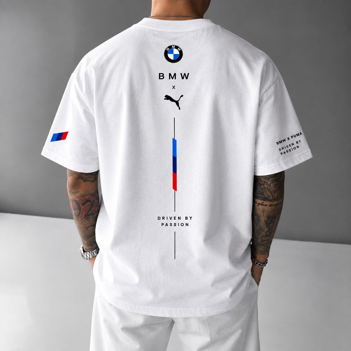 BMW Motorsport Vertical Stripe T-Shirt – White