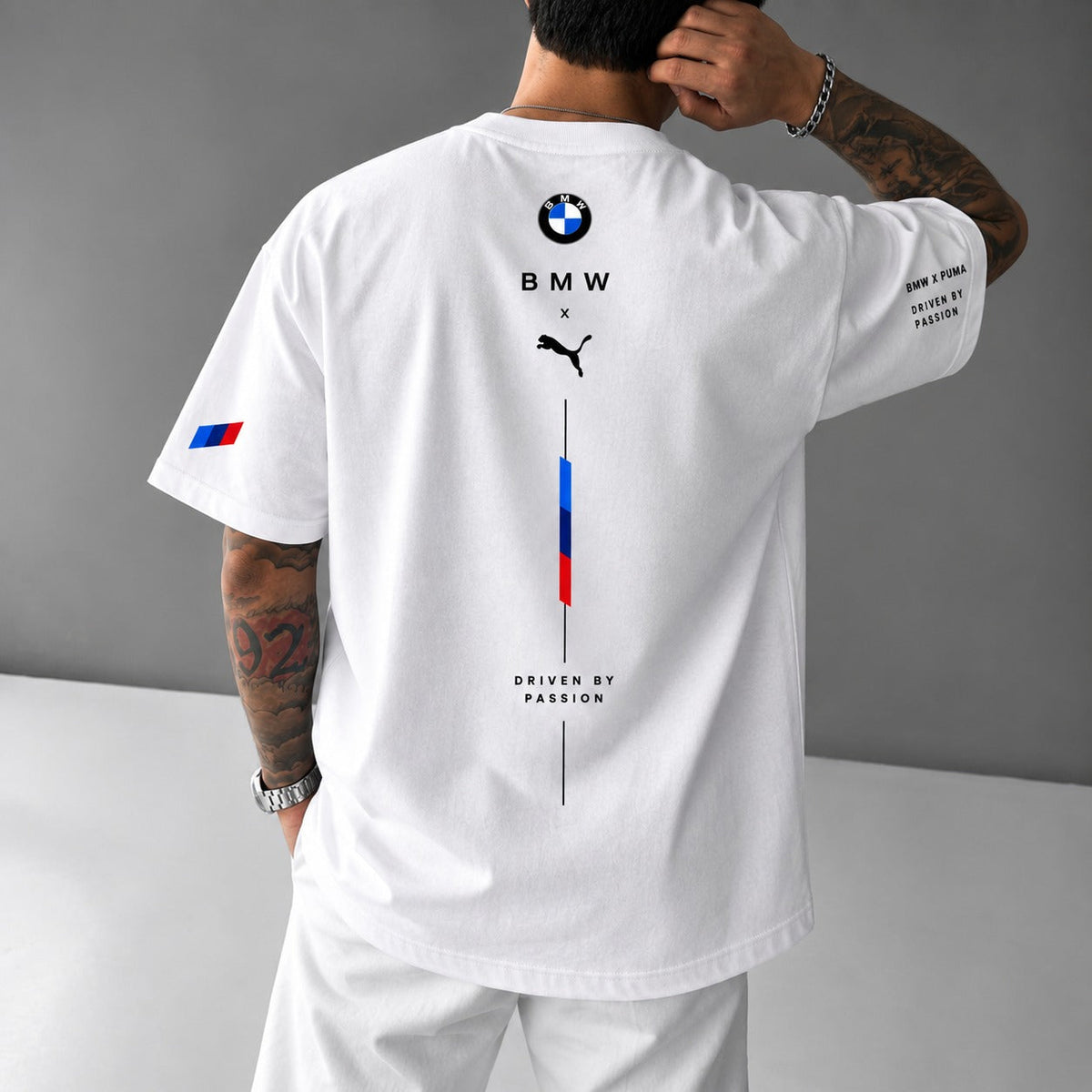 BMW Motorsport Vertical Stripe T-Shirt – White