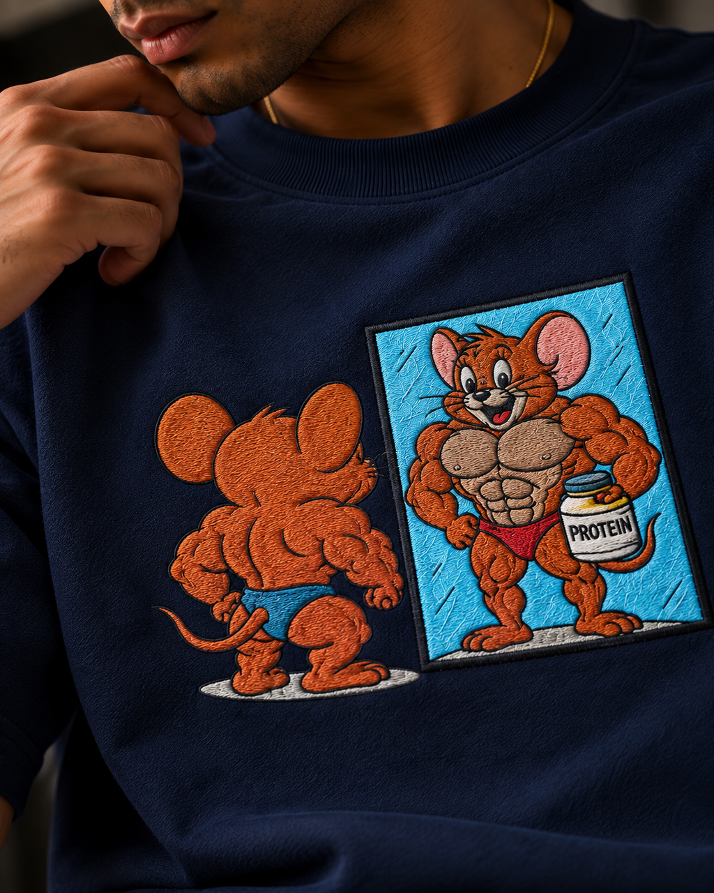Muscle Jerry Embroidered Oversized T-Shirt