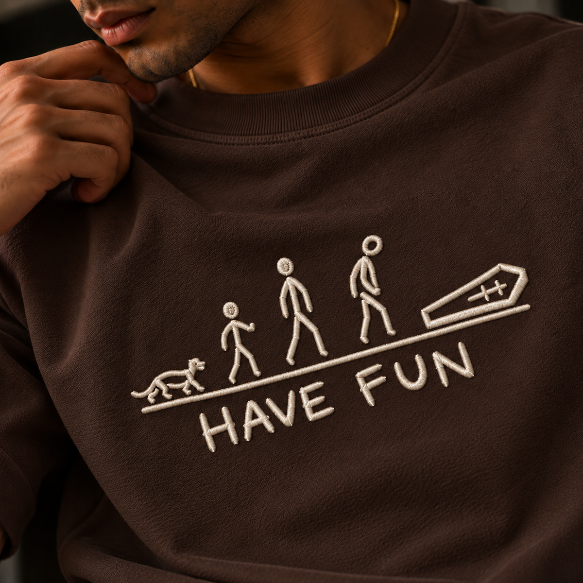 Have Fun Embroidered Oversized T-Shirt