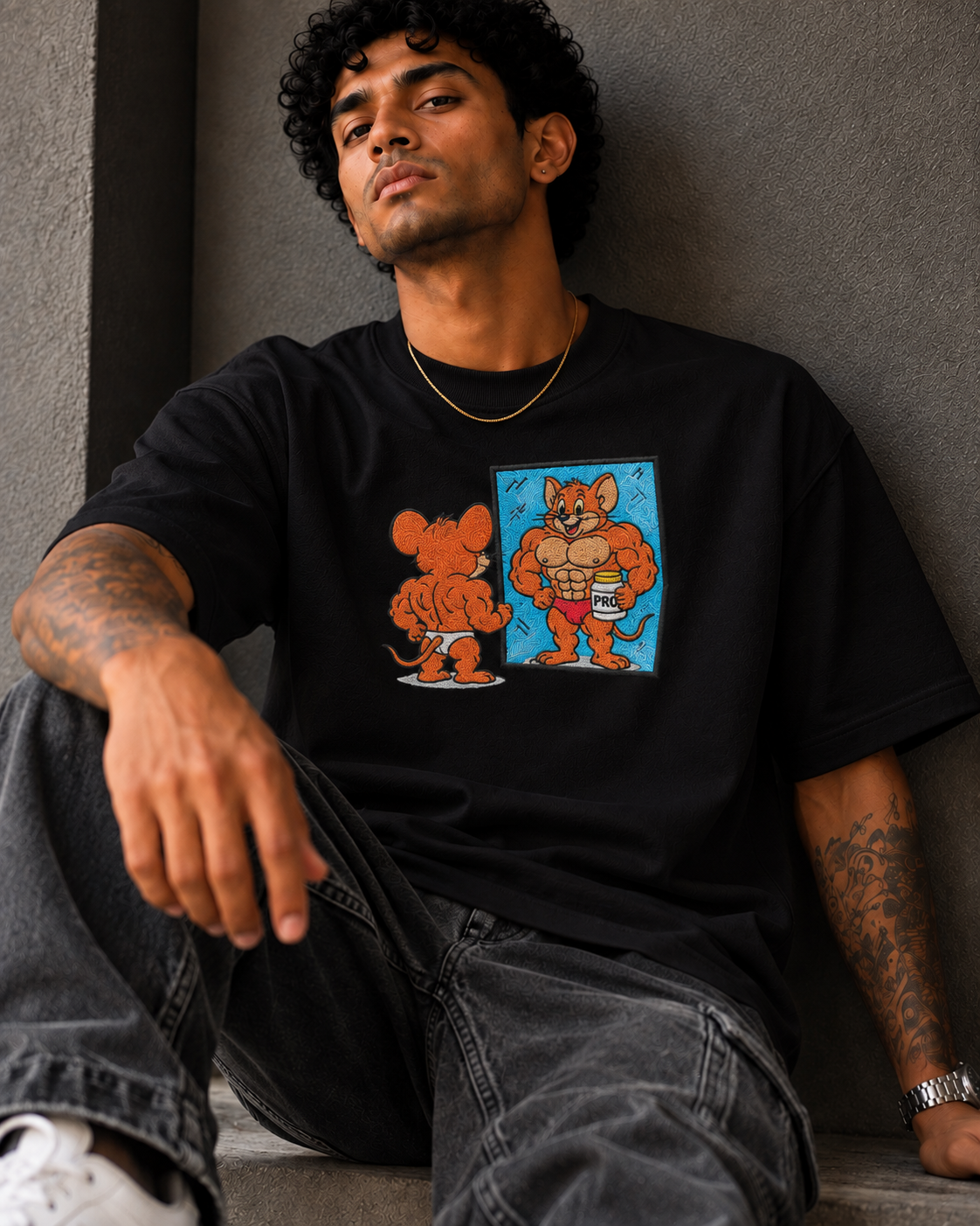 Muscle Jerry Pro Embroidered Oversized T-Shirt